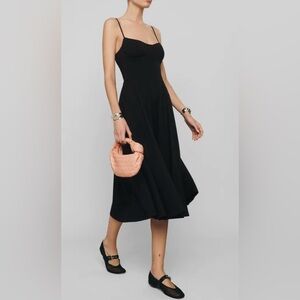 Reformation Serene Underwire Knit Midi Dress In Black size S
